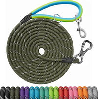 30 FT Dog Leash, Obedience Recall Training Agility Lead - 15ft*3/8" / Olive