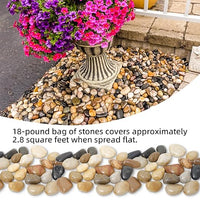 18LB 1"-2" Decorative River Rocks for Plants, Polished Pebbles for Garden Landscaping, Planters, Aquariums, Vase Fillers – Indoor & Outdoor Decor