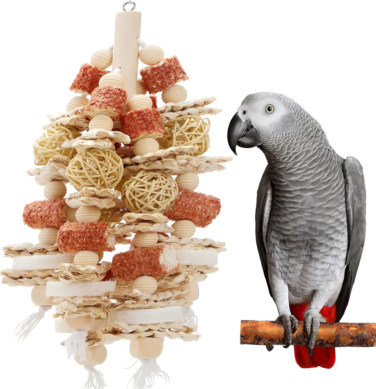 Bird Toys，17.5 Inches Parrot Toy for Chewing – Essentials for Birds