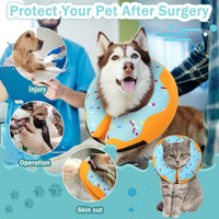 Inflatable donut recovery collar for dogs and cats with adjustable straps - view 2
