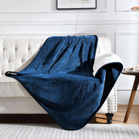 Soft Waterproof Blanket for Bed Couch Sofa - 50x60 inches / Navy Blue