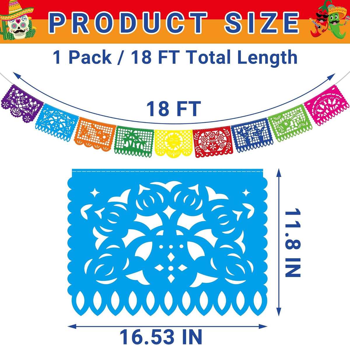 18 FT Cinco De Mayo Party Decorations - 1 Pack - image 2