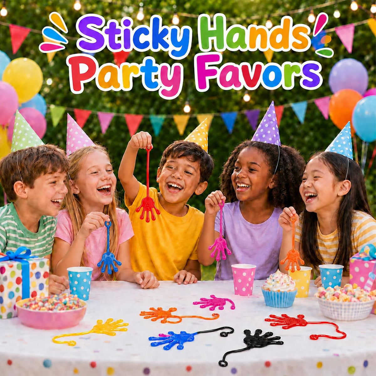 30 Pcs Sticky Spider Web Sticky Hands for Kids Bulk Halloween Party - Hand - image 2