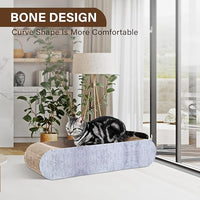 2 in 1 Cat Scratcher Cardboard Lounge Bed, Cat Scratching Post, Durable Board Pads Prevents Furniture Damage,Large (Reversible Grey)