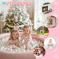 TRENDPLAY Ball Pit Balls Star and Heart Shapes for Toddlers - Brown Pink / 100 - image 4
