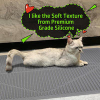 Rubber Cat Litter Mat Litter Box Mat - Grey / XXL-38" x 25" Thickened - image 3