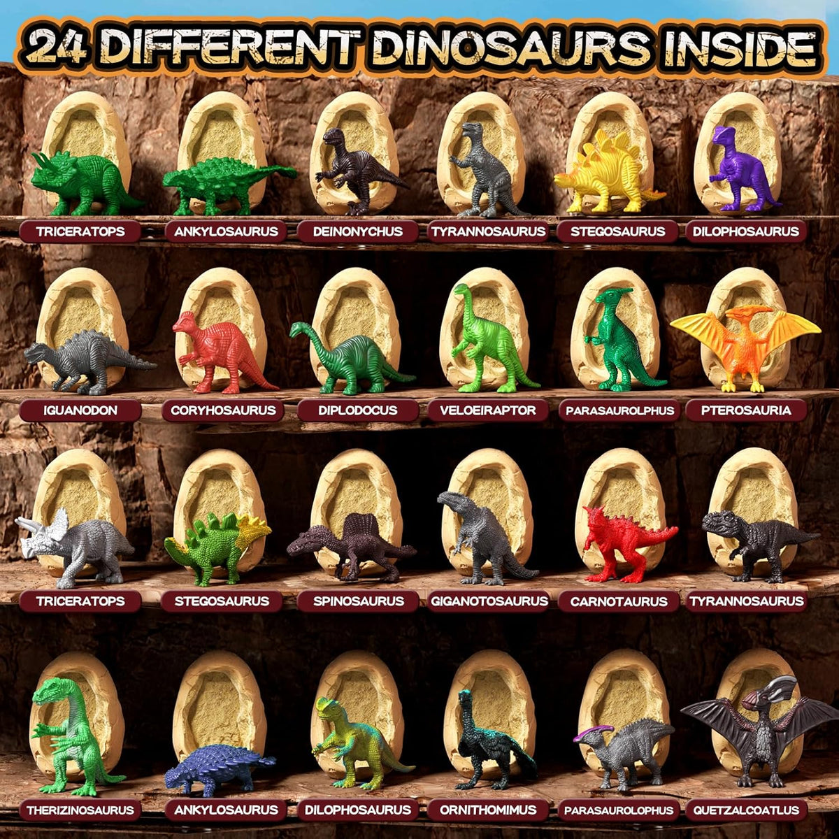 24 Dinosaur Eggs Dig Kit Toys for Kids - 24 Dinosaur Eggs - image 3