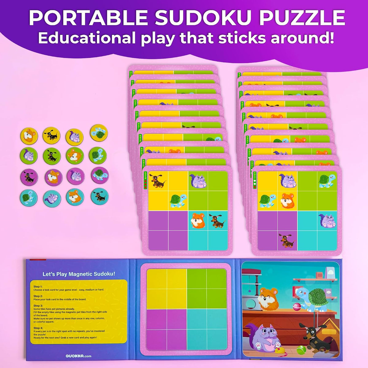 Magnetic Puzzles for Toddlers 3-5 - 12. 20 Pcs Animals Magnetic Puzzles - image 2