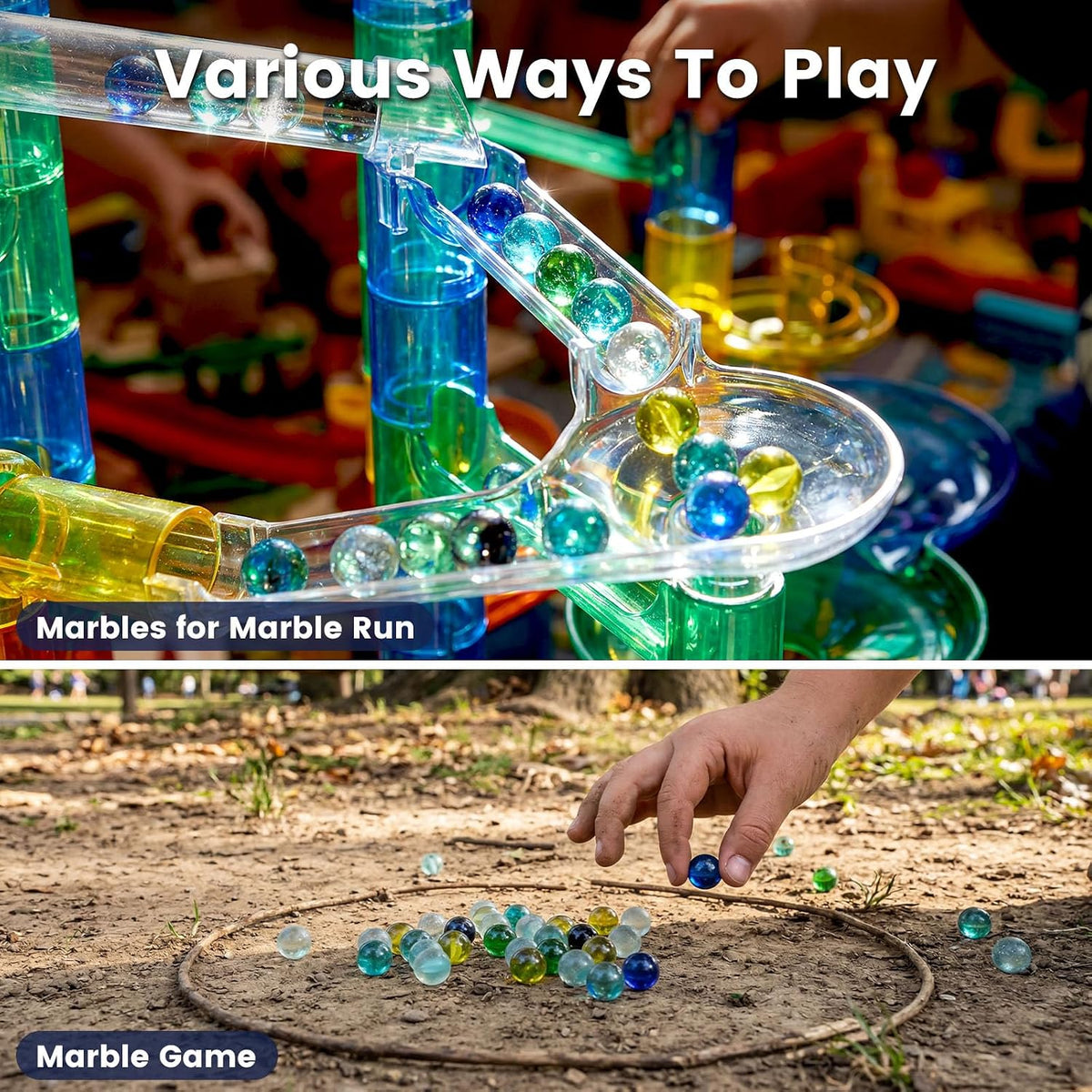 POPLAY 50 PCS Marbles Bulk with Whistle - clear marble - image 4