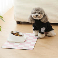 Checkered Dog Feeding Mat - 19"L x 12"W / Pink - image 2