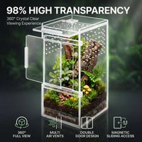Smartang pre-assembled two-door clear acrylic jumping spider enclosure - view 4