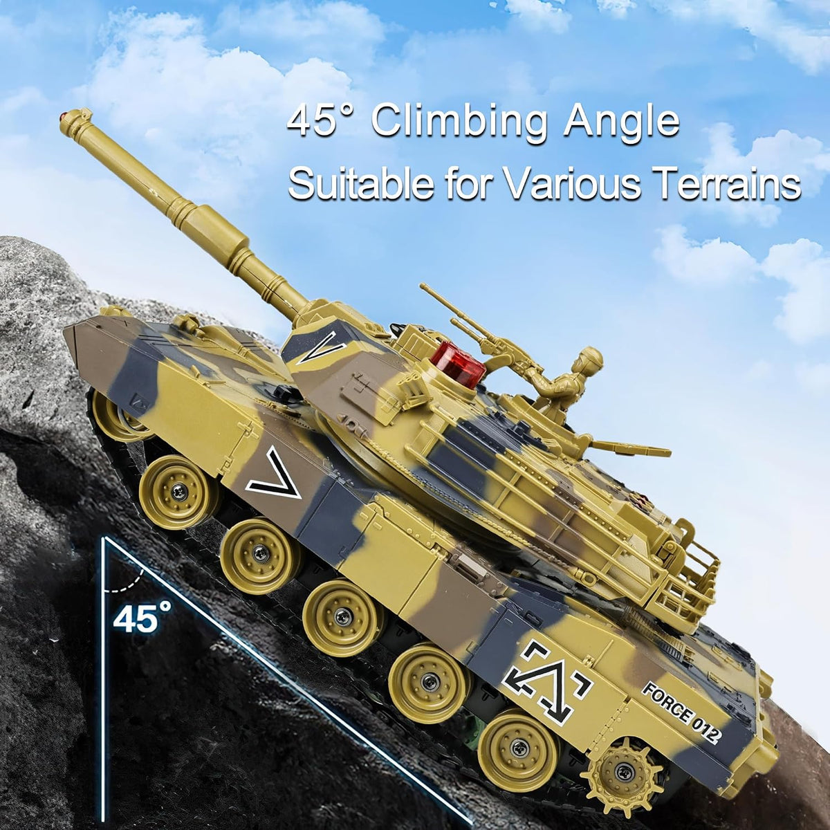 KAIM 1/24 RC Tank, Remote Control Tank for Boys with Smoke - image 4