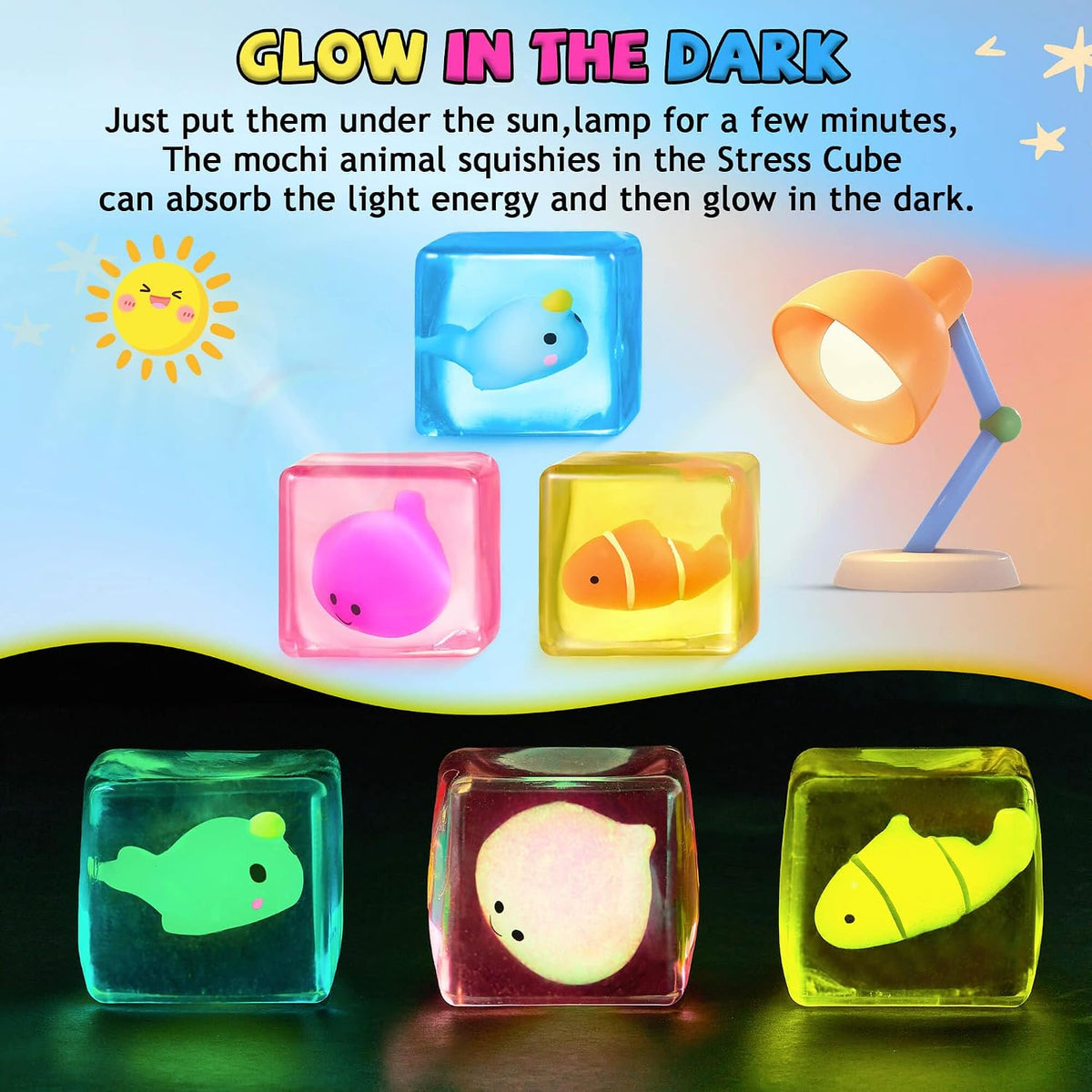 Squishy Fidget Toys Stress Cube - Stresscube-3set - image 2