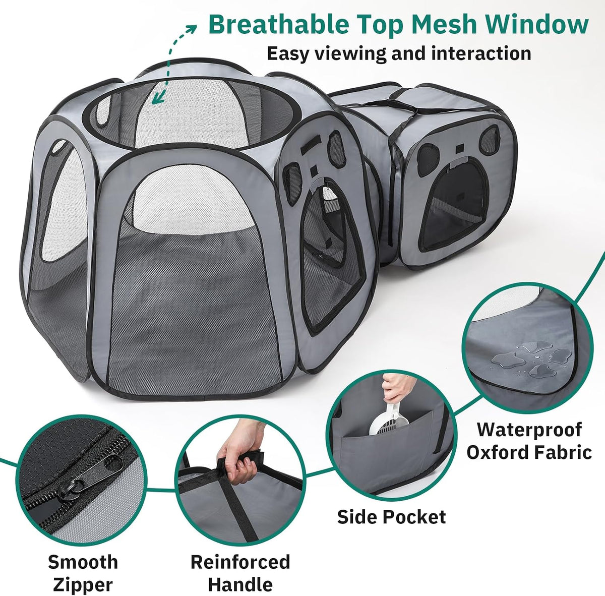 Cat Playpen with Separate Litter Box Area - image 4