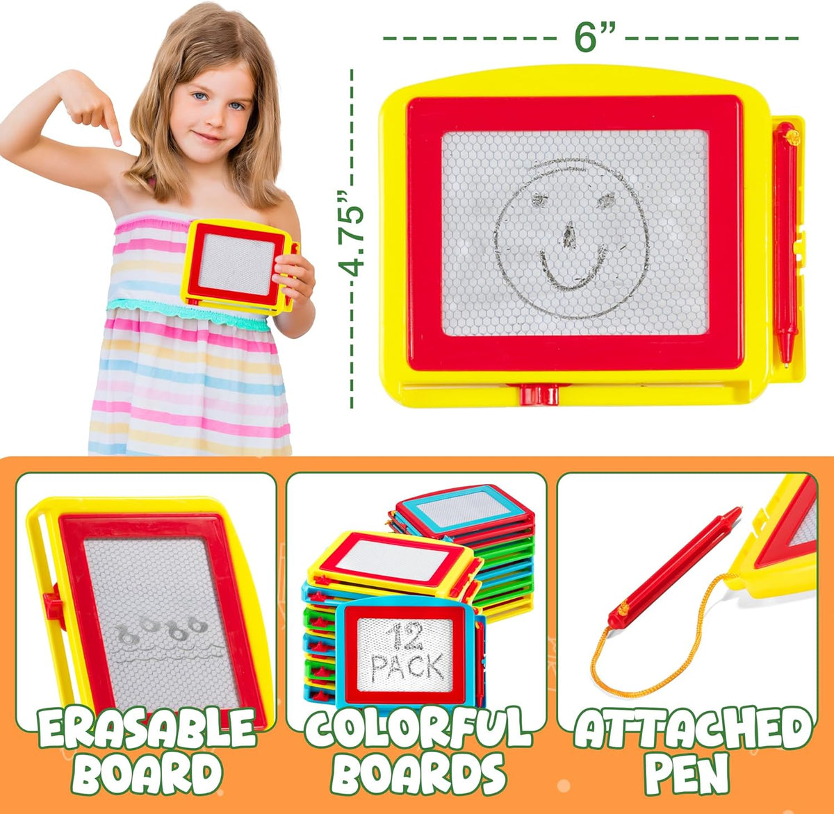 Magnetic Drawing Boards for Kids Erasable Sketch Tablets – Fun for Kids & Family - 12-Pcs - image 2