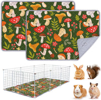 Unicorn Catcher 2 Pack Washable Guinea Pig Cage Liner - Mushrooms / 36X24in