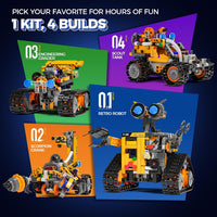 Demkia 4-in-1 STEM robotics kit built as a tracked robot with remote control - view 3