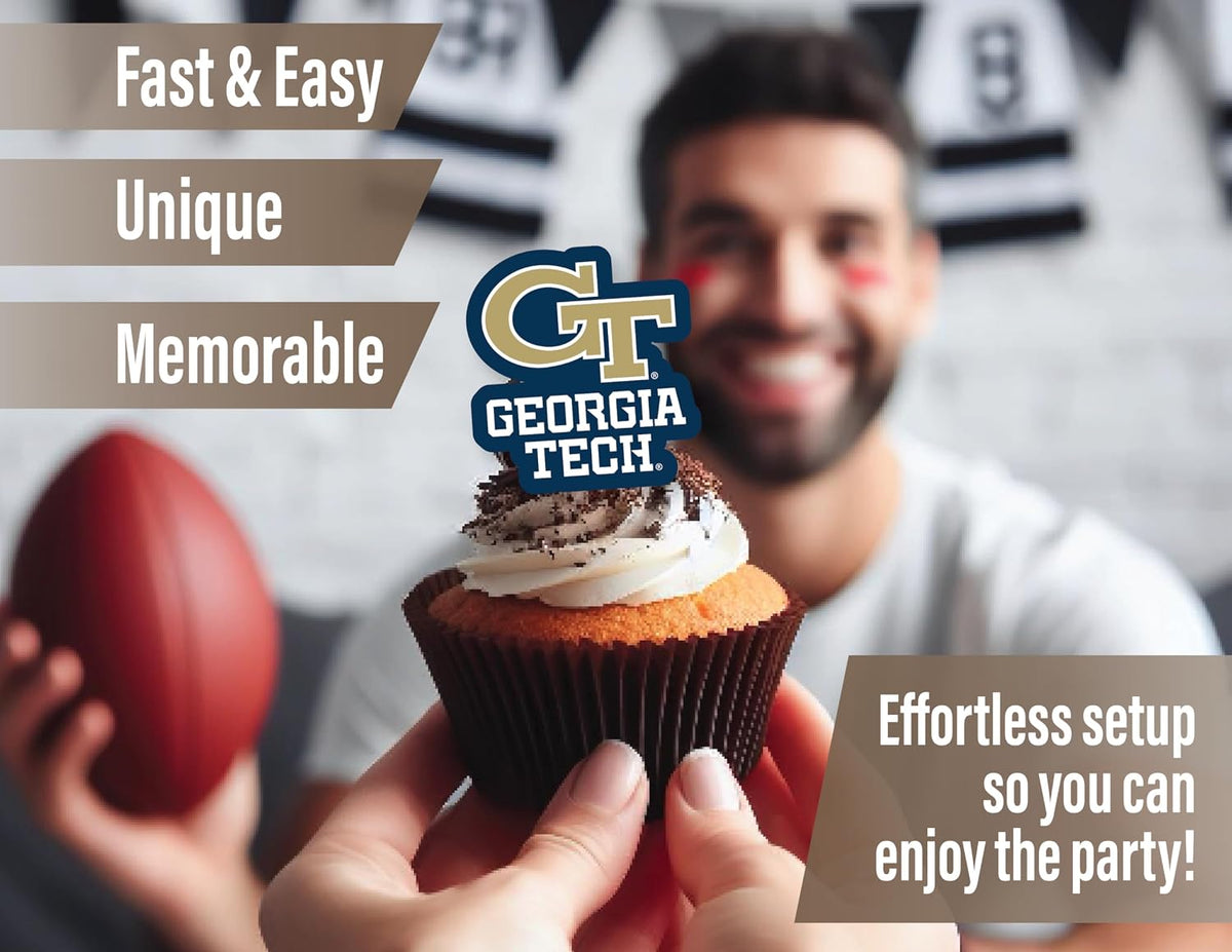 Ohio State Merch Cupcake Toppers & Decorations OSU Party Cake Decor - Georgia Tech Yellow Jackets - image 2