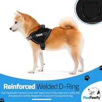 PawPawify Custom No Pull Dog Harness with Name and Phone Number, Heavy Duty Personalized Pet Vest to Prevent Tugging, Pulling, or Choking, Training and Walking (New Black, M (20-40 LBS))