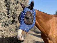 Horse Fly Mask Super Comfort Horse Fly Mask Elasticity Fly Mask with Ears We Only Make Products That Horses Like… (Midnight Blue, L)