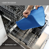 Waterproof Pet Feeding Mat with High Raised Edges, Heavier and Thicker Placemats for Cat Dog Water Bowl with BPA Free, Dogs Cats Food Mats for Messy Drinkers to Prevent Spill and Protect Floors