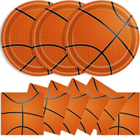 40 Pcs Basketball Plates and Napkins Set - Basketball