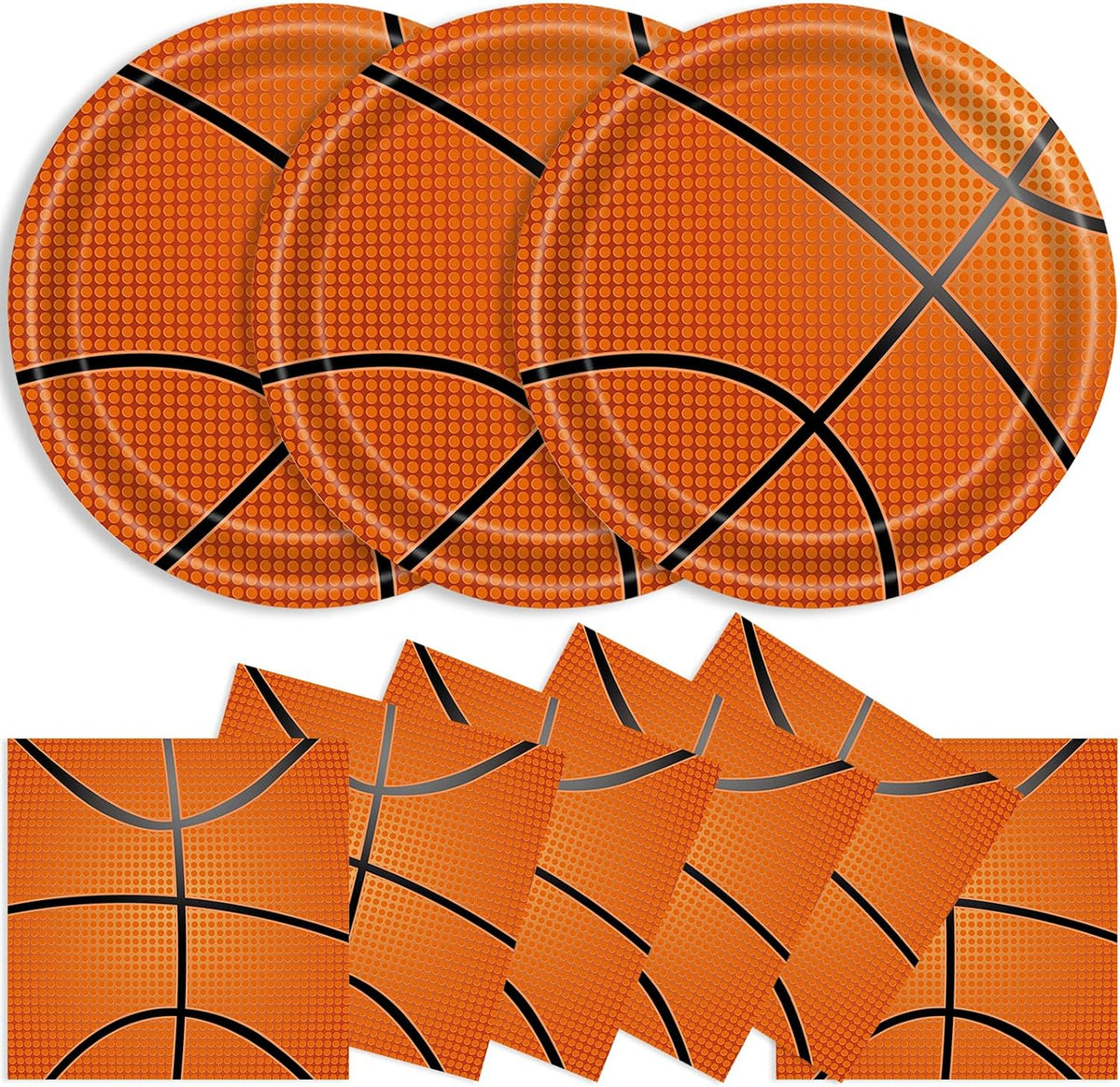 40 Pcs Basketball Plates and Napkins Set - Basketball