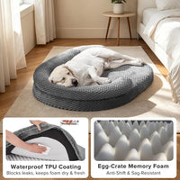 JOEJOY XL Orthopedic Dog Beds Large Sized Dog - Dark grey / XL(42"x 32"x 7") - image 2
