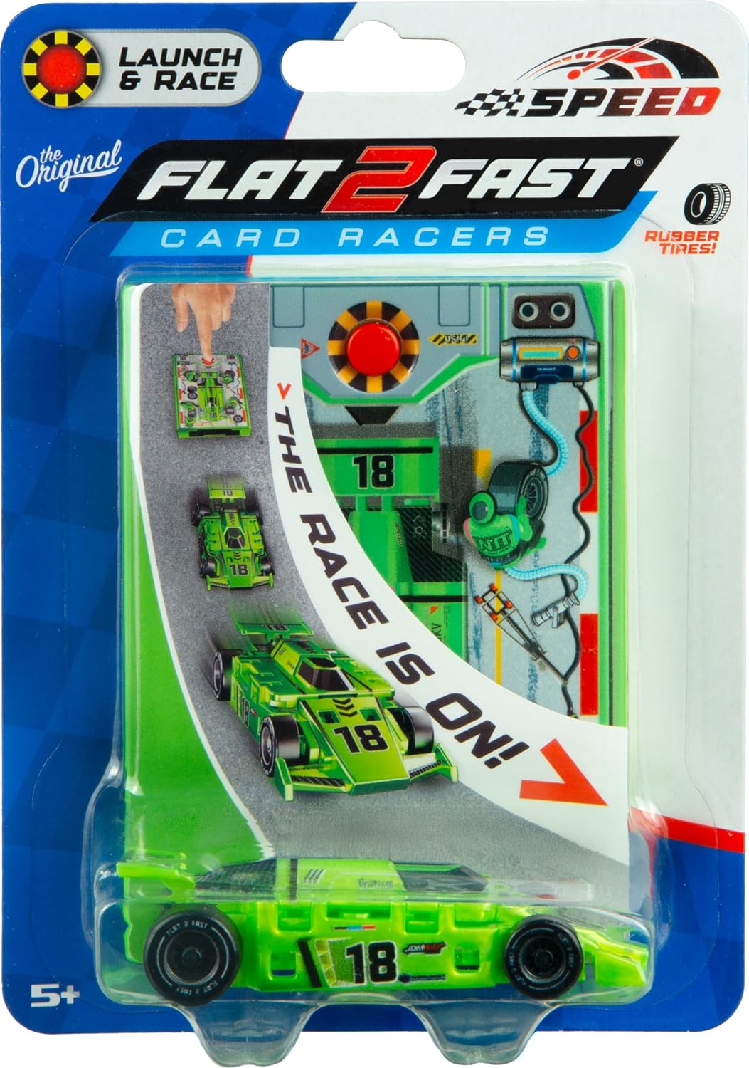 FLAT 2 FAST Original Speed Card Racer - Speed - 1 Pack / Neon Green - image 2