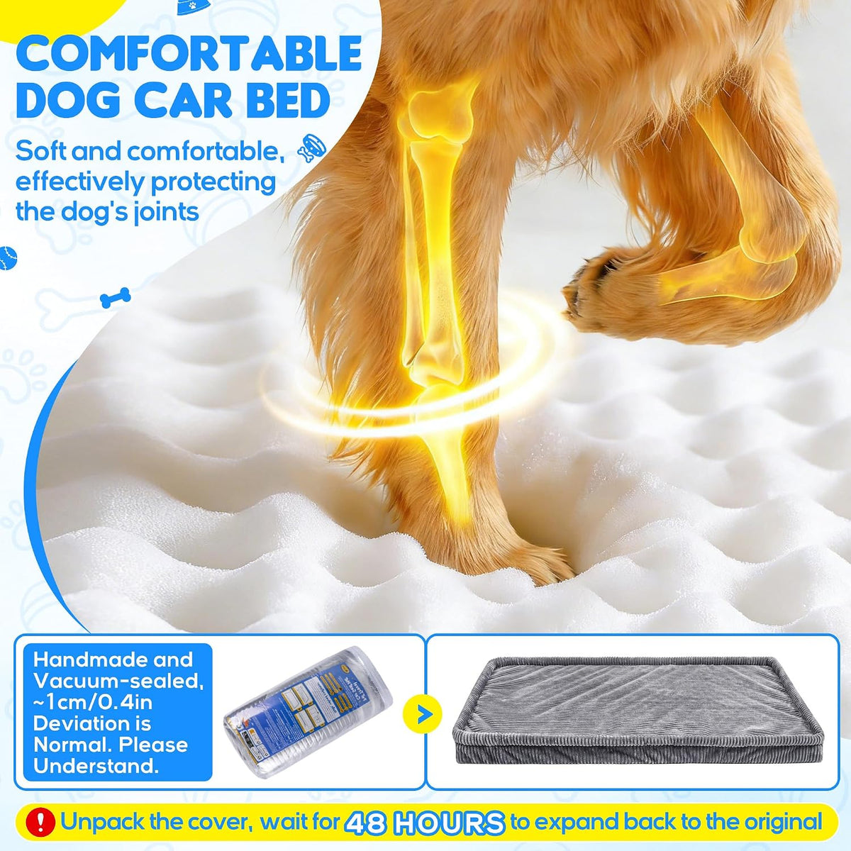Dog Car Bed, Non-Slip Backseat Extender Pet Mat 50"x24.6"x2" – Essentials for Dogs - XL new（56"Lx28.7"M×2"H) / Dark Gray - image 2
