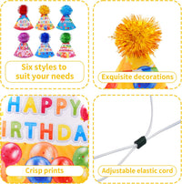 6PCS Dog Birthday Party Hats Felt for Small Medium Dogs Paw Bone – Essentials for Dogs - Birthday Hat / Small/Medium - image 3