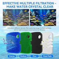 Canister Filter Pads Replacement for Penn Plax Cascade 1000 Canister Filter Aquarium Canister Filter Media Pads Compatible with Cascade 700/1000 CCF2UL/CCF3UL Canister Filter Fish Tank 16 Pack