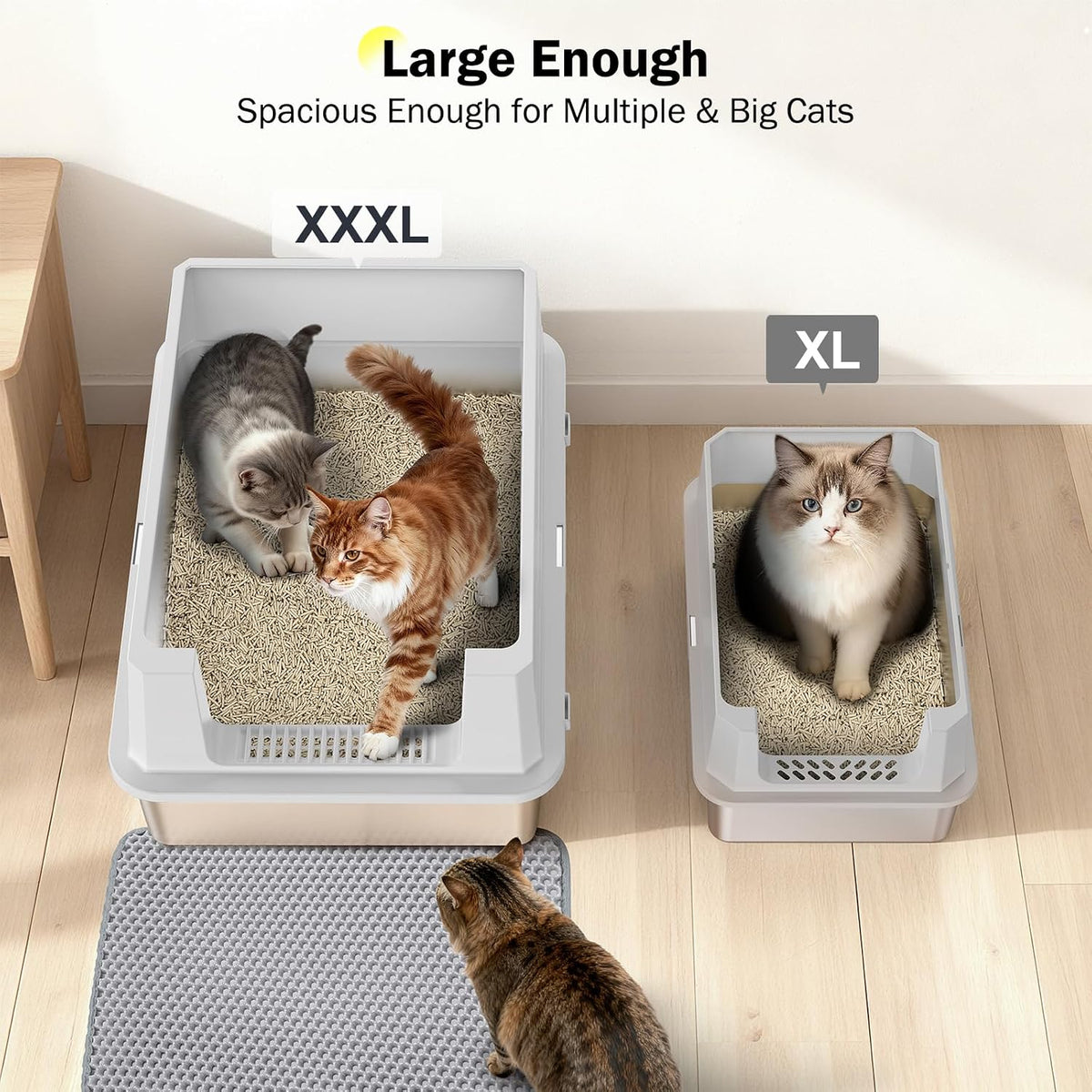 Stainless Steel Litter Box - Silver Grey / XXXL - image 2