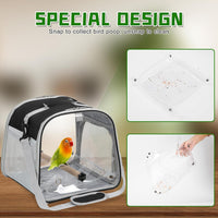 Small Bird Carrier, Large Window Travel Cage with Stand and Easy Clean Tray for Parrot Parakeet - Black - image 4