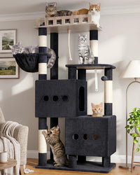 Maine Coon Cat Tree, Heavy Duty Cat Tower for 20 lbs+, GCT033G – Essentials for Cats - 60 inches / Dark Gray