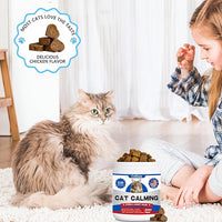 Calming Chews for Cats, Cat Calming Treats - Cat Anxiety Relief, Helps Reduce Stress & Promotes Relaxation for Travel, Boarding, Vet Visits, Separation Anxiety - Chicken (230 Soft Chews)