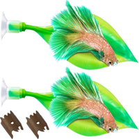 WILLBOND 2 Pcs Blue Pink Silicone Betta Fish Bed Leaf Hammock Betta - Green