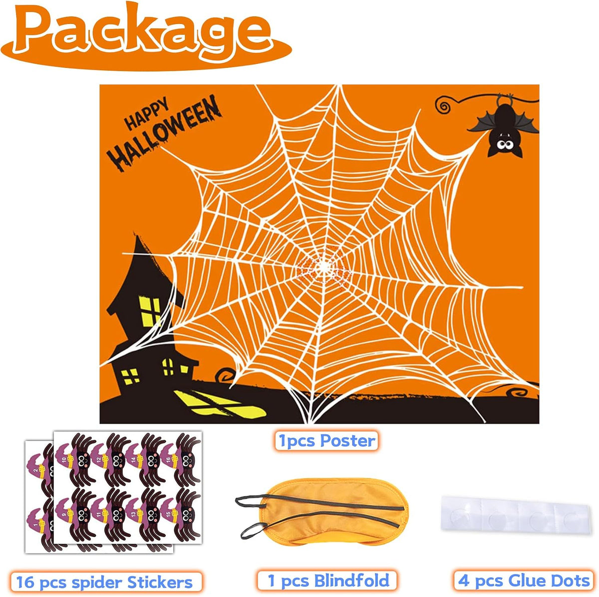 Halloween Games for Kids Pin The Spider on The Web Halloween Party - image 3