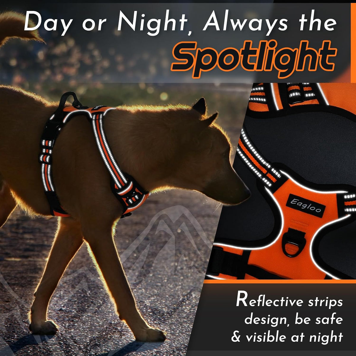 Eagloo Dog Harness for Large Dogs - Large / Orange - image 4