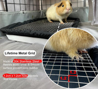 Guinea Pigs Litter Box with Stainless Steel Grid & 2 Reusable Liners – Daily Care for Small Pets - image 2