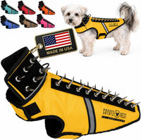 CoyoteVest SpikeVest Dog Harness, Made in the USA, XS-Yellow – Essentials for Dogs - Yellow / Small