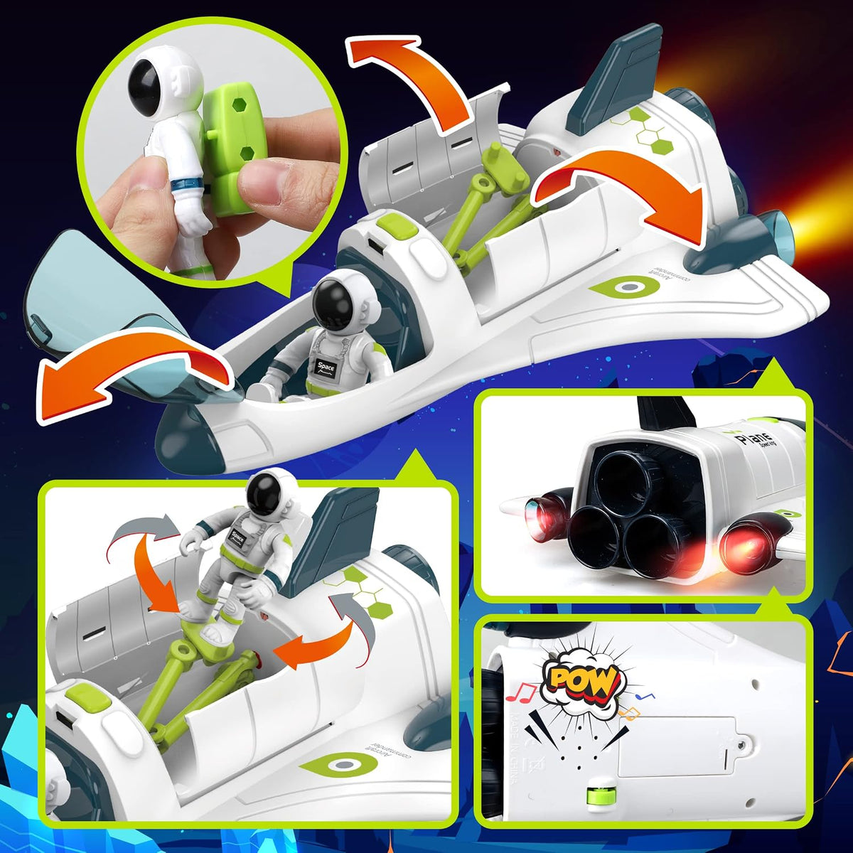 TOY Life Space Rocket Toys for Kids Shuttle Toy with Astronaut Figure - image 4