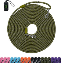 Long Dog Training Leash，Heavy Duty Reflective Rope Lead for Small - Olive Green / 10FT