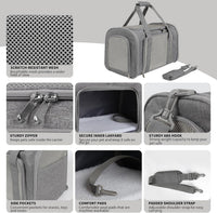 Cat Dog Carriers Soft-Sided - 20.0"L x 13.0"W x 13.0"H / grey - image 3