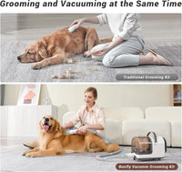 Bunfly dog grooming kit with 3L dust cup vacuum, electric clipper and comb attachments - view 4