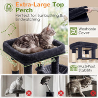 Globlazer Z78 Heavy Duty Cat Tree for 20lbs Large Adult Cats - Dark Grey / 54 inch - image 3