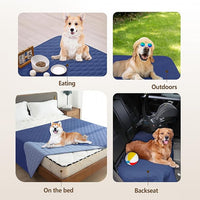 gogobunny 100% Double Sided Waterproof Dog Blanket Soft Pet Bed Cover Reversible Protect Furniture Couch Sofa Car for Puppy Cat Kids (Dark Navy/Light Navy, 30x80 Inch (Pack of 1))
