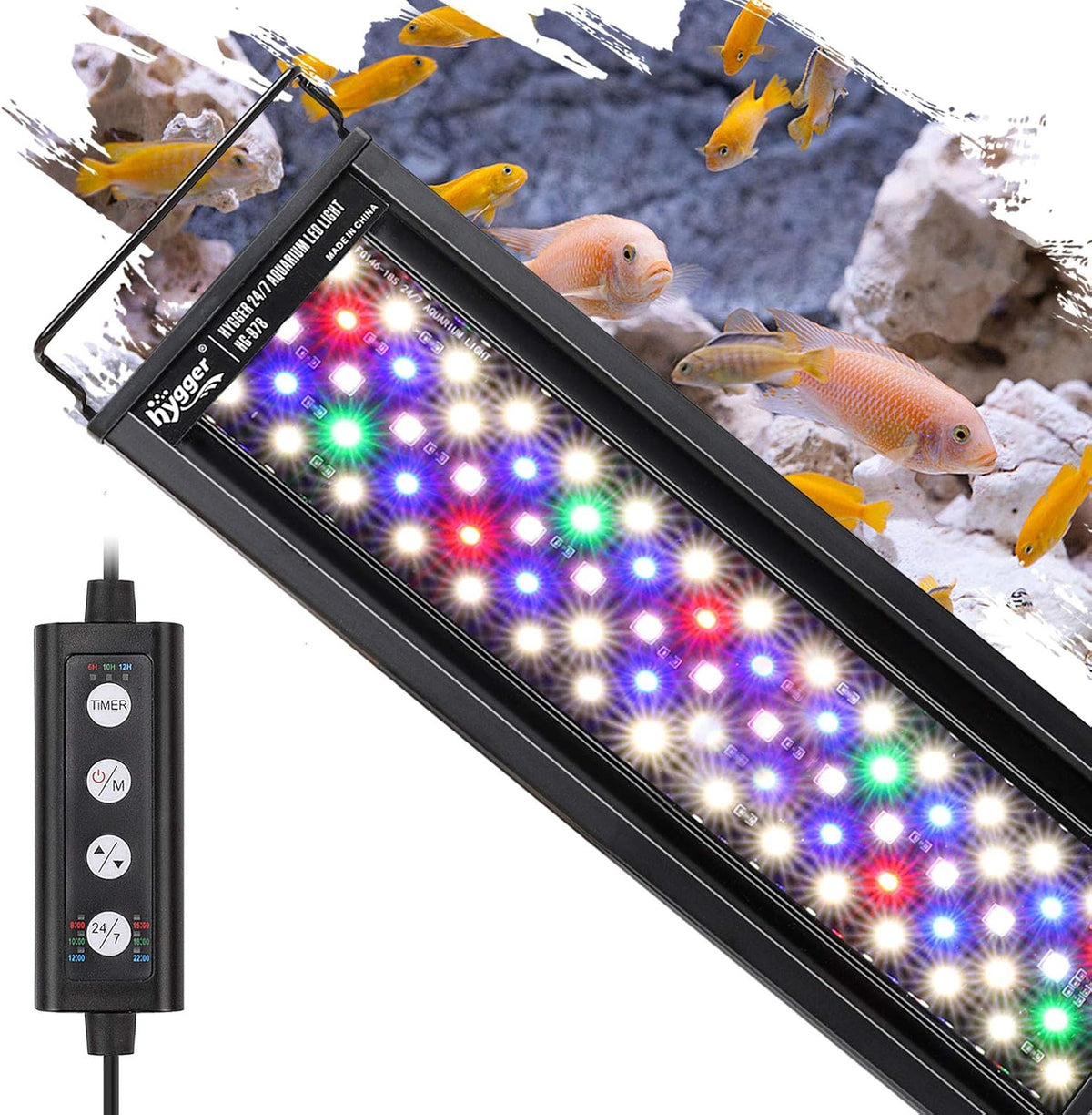 hygger 18W 24/7 Lighting Aquarium LED Light - 18W for 18~24inch Tank