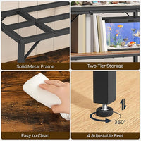 30 Gallon Fish Tank Stand, Aquarium Stand with 2-Tier Storage Shelves, Heavy Duty Breeder Turtle Terrarium Stand Rack for Home Office, 30.0" L x 11.8" W x 24.4" H, Rustic Brown FTHR3001