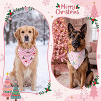 Abbylike 100 Pcs Fall Thanksgiving Dog Bandanas Bulk - Pink Christmas / 31.5 x 21.7 x 21.7 Inch - image 2